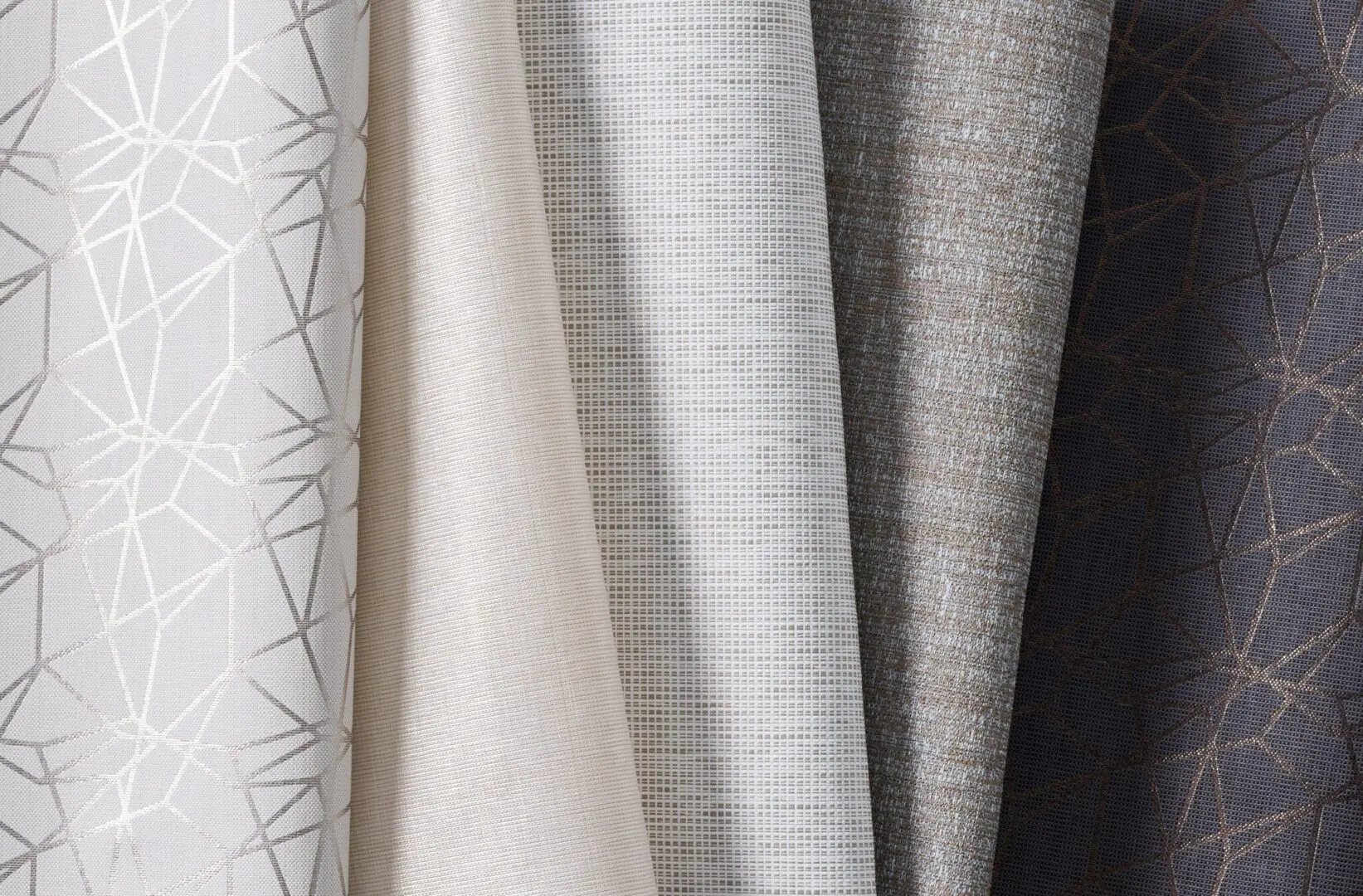 A close up of different types of fabric