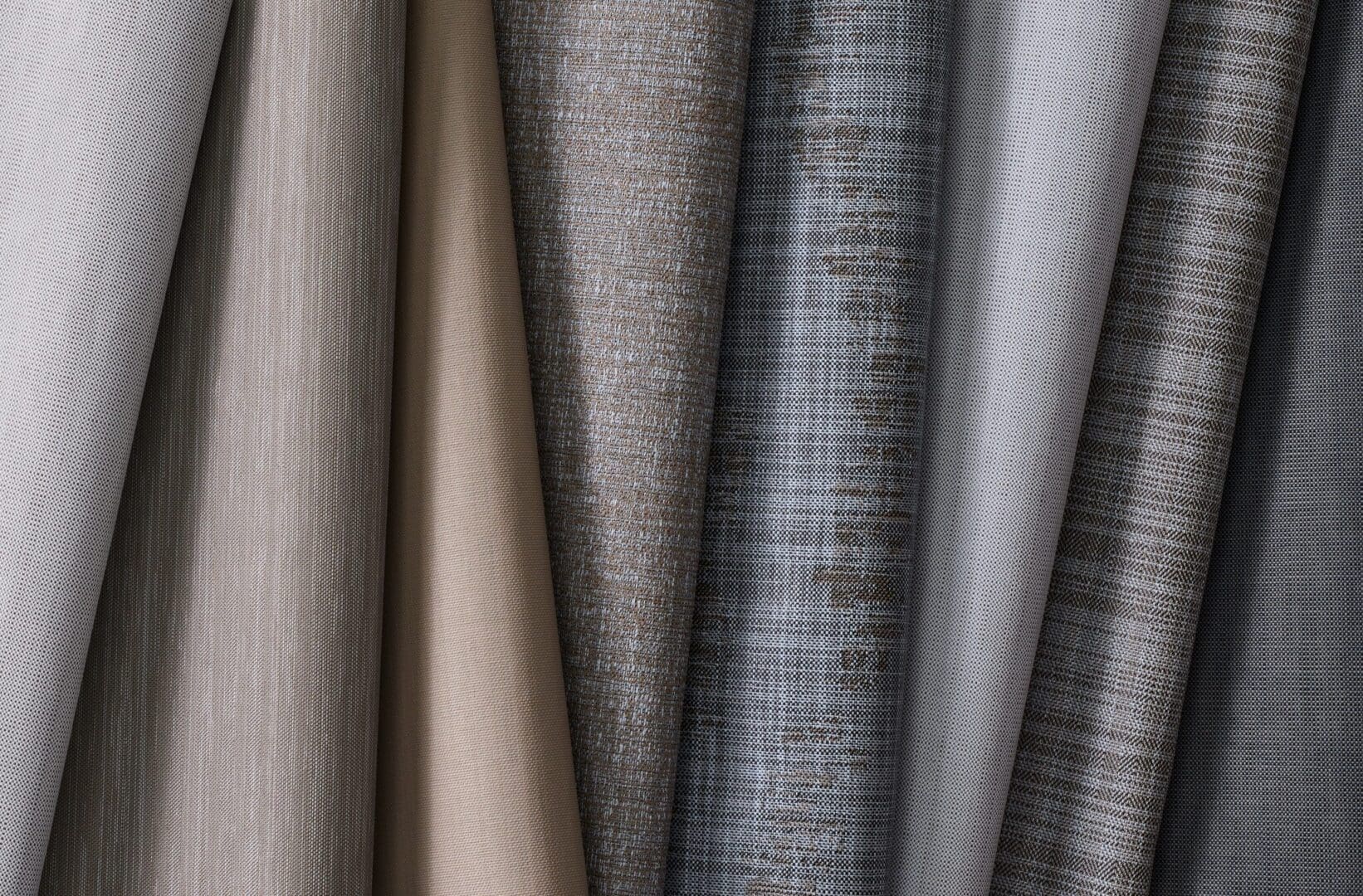 A close up of several different types of fabric